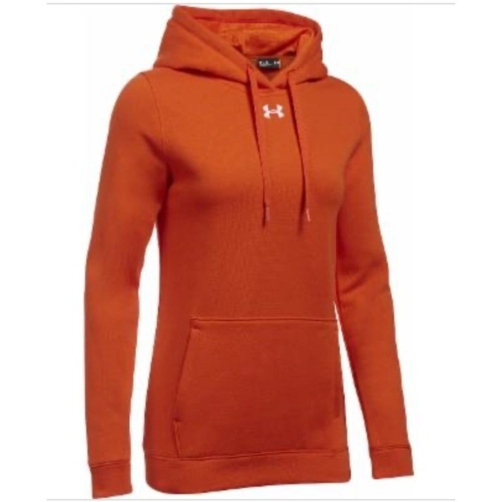 Under Armour Hoodie Womens Small Orange NWT Rival Fleece Pullover 1300261-860